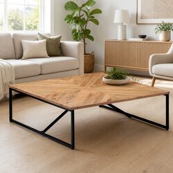 Coffee Table in Solid Acacia Wood 110x110x36 cm