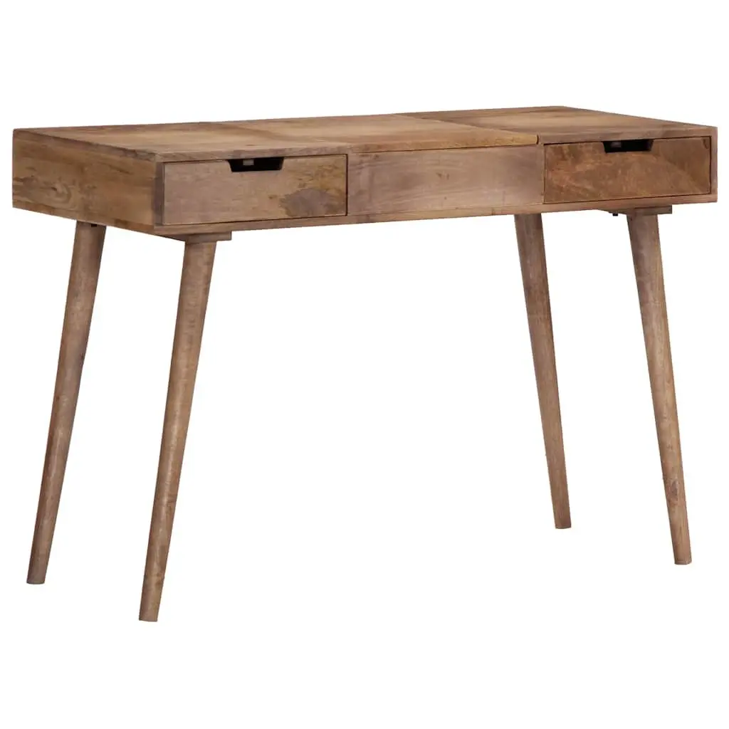 Dressing Table Solid Mango Wood with Mirror 112x45x76 cm Brown