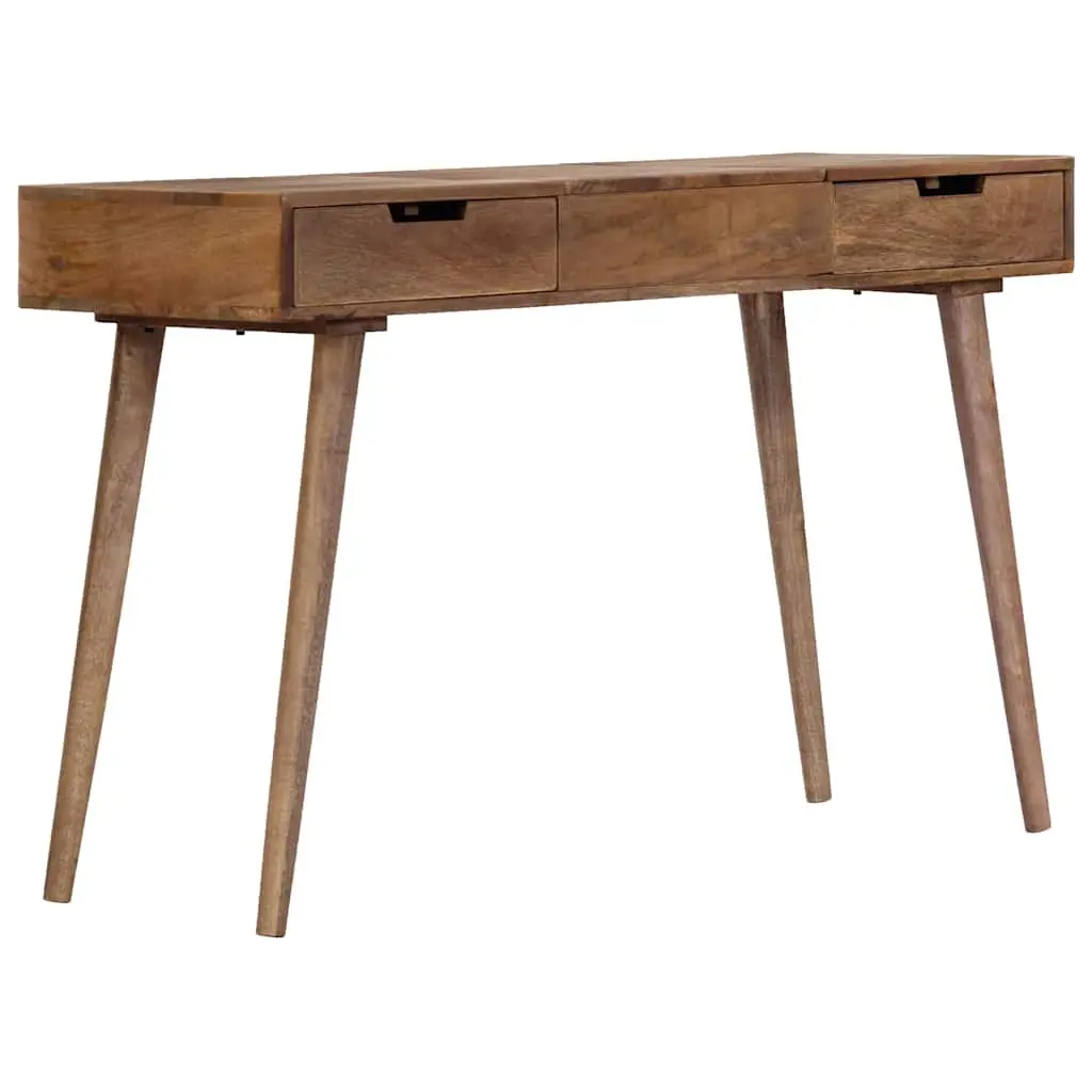Dressing Table Solid Mango Wood with Mirror 112x45x76 cm Brown