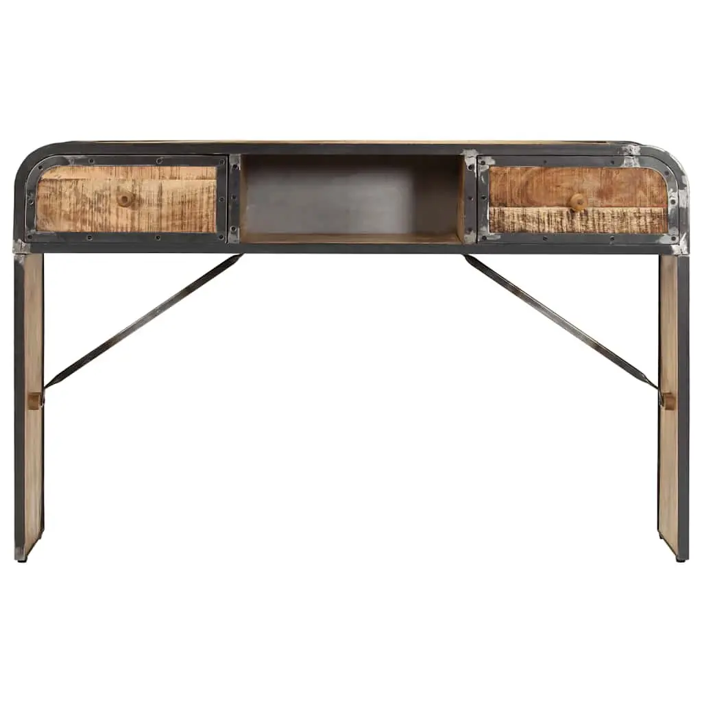 Sideboard Antique Style 120x30x75cm Brown Solid Mango Wood with Iron Frame