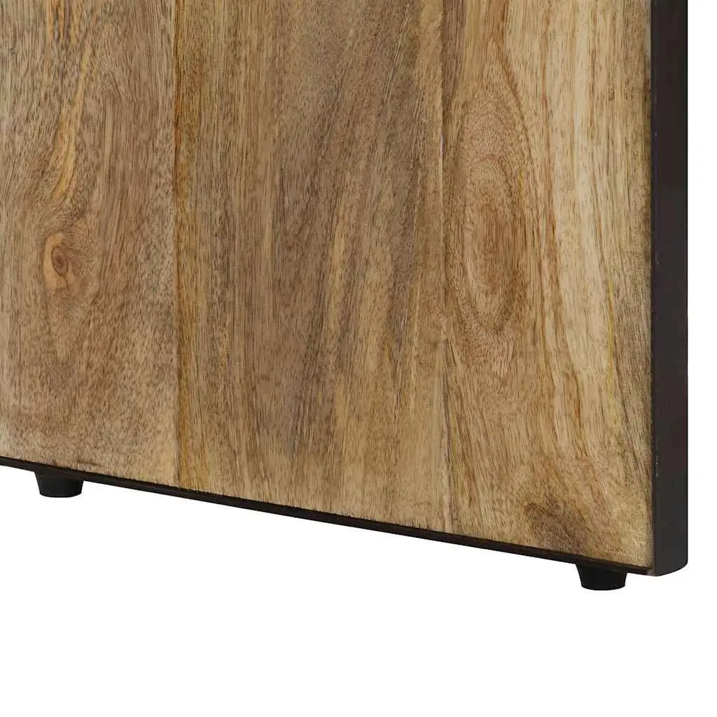 Sideboard Antique Style 120x30x75cm Brown Solid Mango Wood with Iron Frame