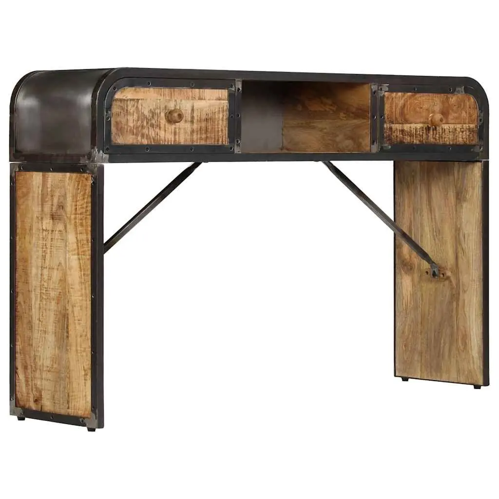 Sideboard Antique Style 120x30x75cm Brown Solid Mango Wood with Iron Frame