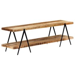 TV Cabinet 160x40x50 cm Solid Mango Wood with Storage