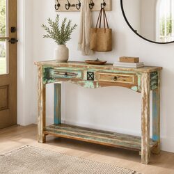 Functional End Table Console Cabinet 120x40x75cm