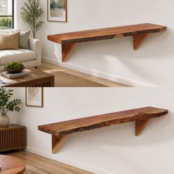2 Piece Wall Shelves 90x20x18 cm Solid Acacia Wood