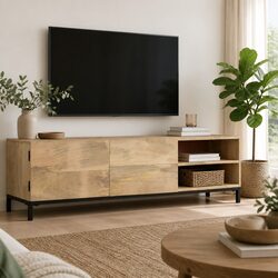 Solid Mango Wood TV Cabinet 145x30x41 cm