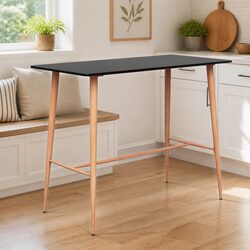 High Black Bar Table with MDF and Metal Construction