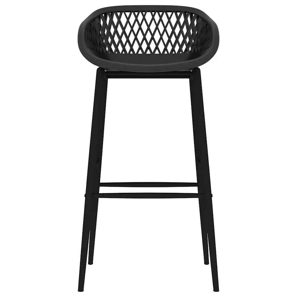 Bar Stools Ergonomic Low Backrest 4 Piece Black Counter Chairs