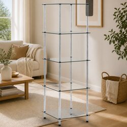 5-Tier Tempered Glass Shelf Unit Specifications