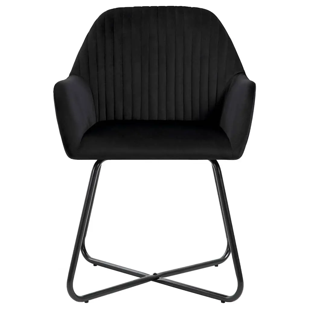 Dining Chairs Comfort Black Velvet 2 pcs