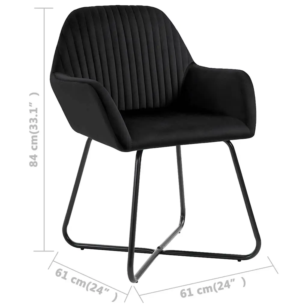 Dining Chairs Comfort Black Velvet 2 pcs
