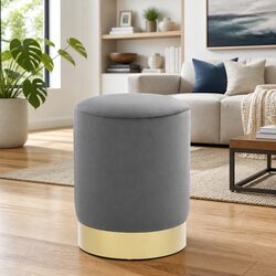 Barrel Stool with Soft Velvet Upholstery