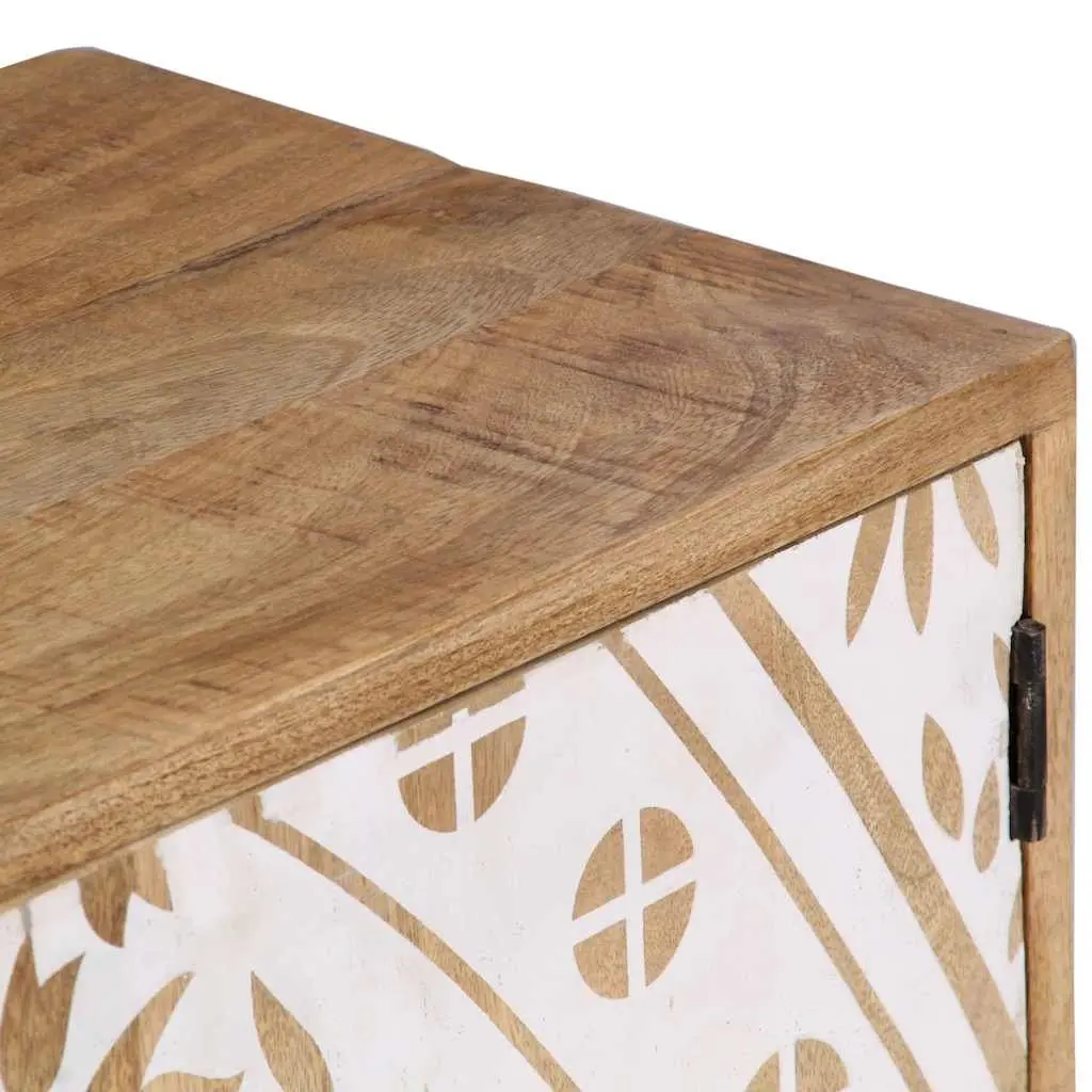Mango Wood Lowboard TV Cabinet Brown 140x30x40 cm Storage Unit with Drawers and Doors