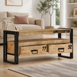 Solid Mango Wood TV Cabinet with Storage 100x30x45 cm