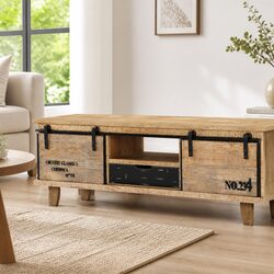 TV Cabinet Storage Unit 120x30x40 cm in Brown Mango Wood