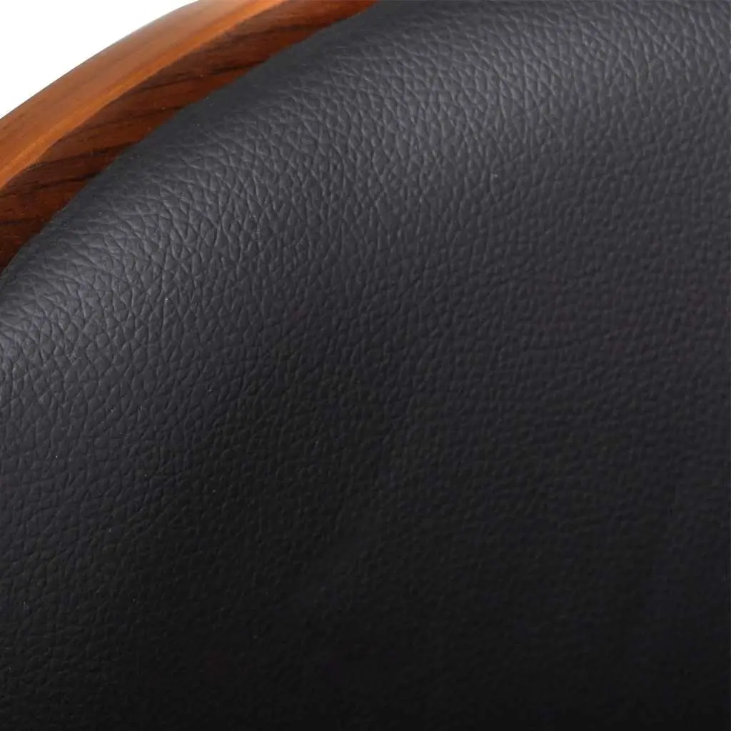Bar Stools Ergonomic Adjustable Height Black Faux Leather 2 Piece