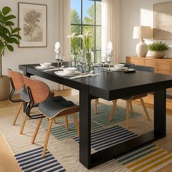 Dining Chairs Set of 4 with Faux Leather Upholstery