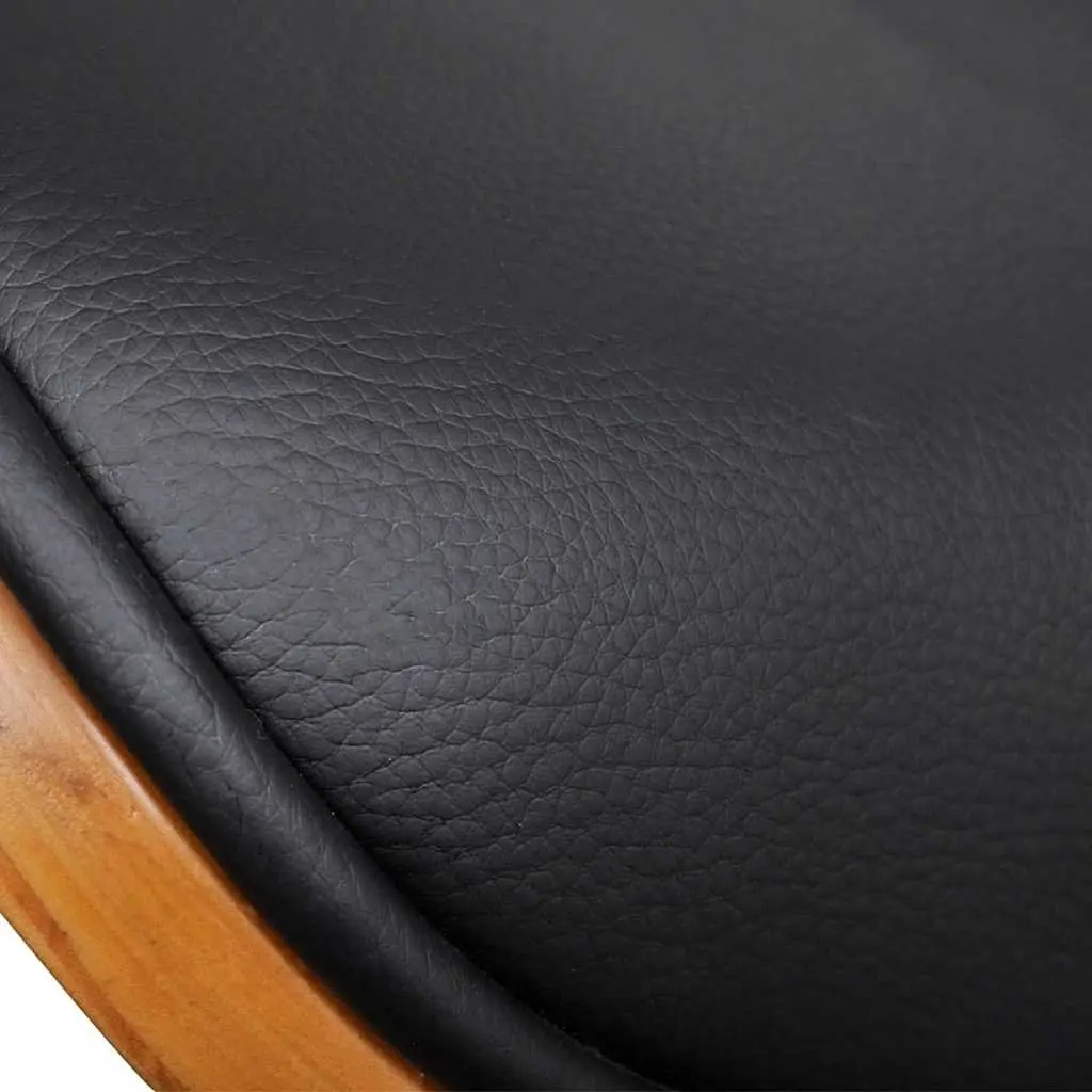 Dining Chairs Set Ergonomic Comfort 6 Piece Black Faux Leather Bent Wood Frame