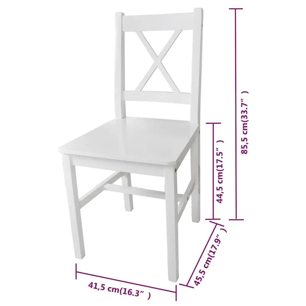 Dining Chairs 6 Pieces White Kitchen Dining Room Furniture Set