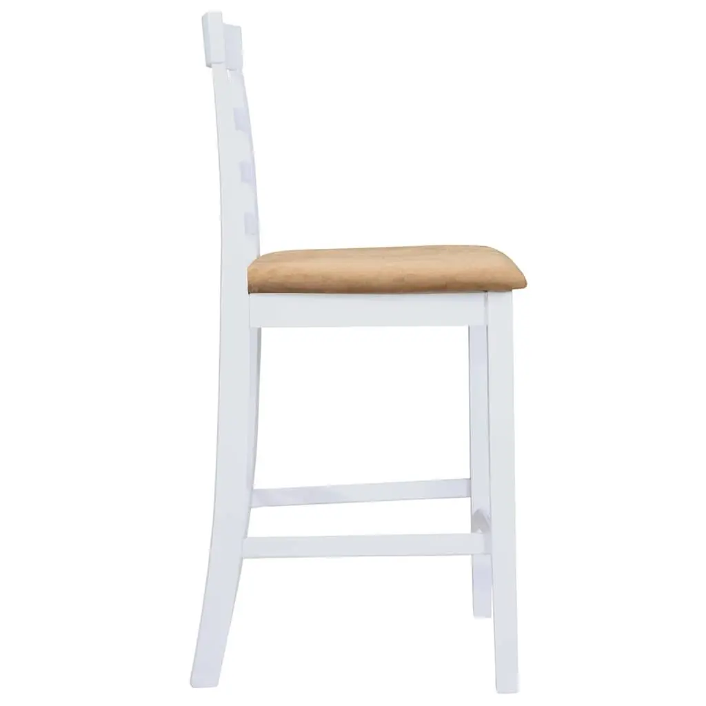 Bar Table Set with Foam Padded Seats 1 Table 4 Stools White