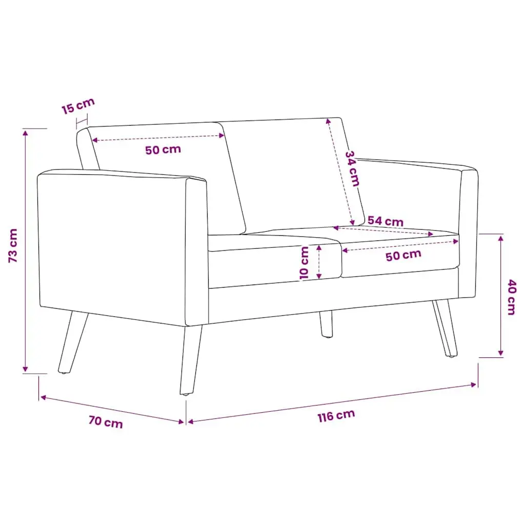 Sofa Set Padded Cushions 2-Seater 3-Seater Grey Fabric