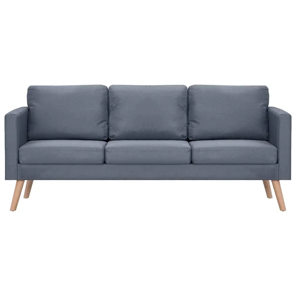 Sofa Set Padded Cushions 2-Seater 3-Seater Grey Fabric