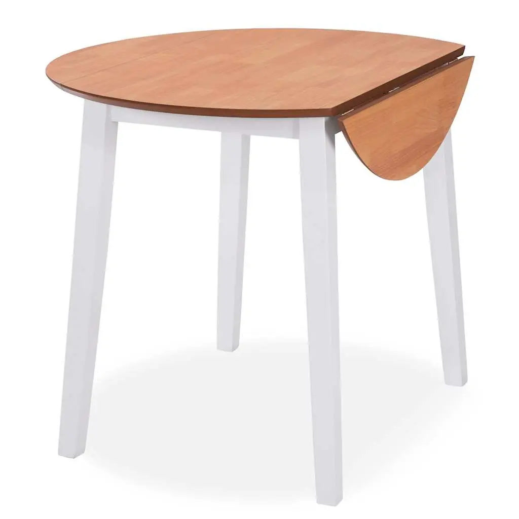Dining Set Drop-Leaf Table Chairs Compact White 3 Piece