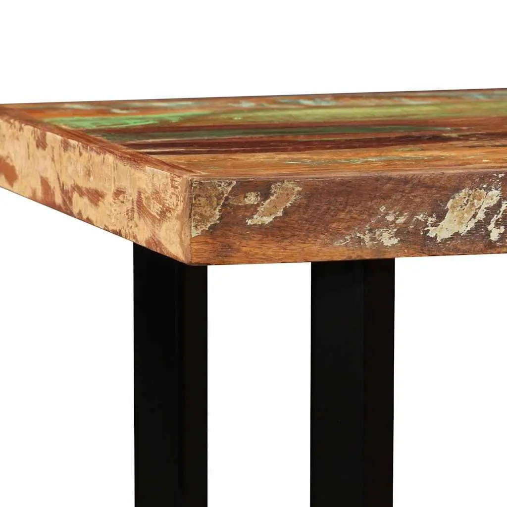 Bar Set 5 Piece Industrial Style Solid Reclaimed Wood Table Stools Brown