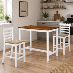3-Piece Bar Set: Dark Brown MDF Table and Stools