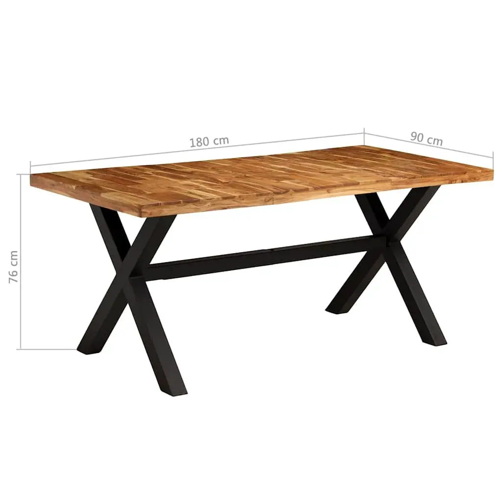 Dining Table Set Solid Acacia Mango Wood Brown 7 Piece