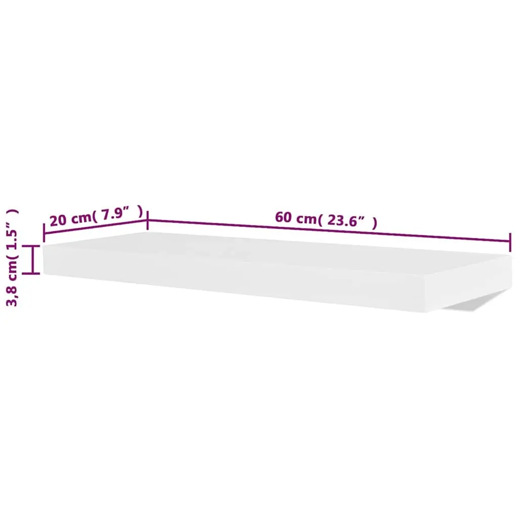 Wall Shelves White 60 cm Floating Display Storage 4 Piece Home Decor
