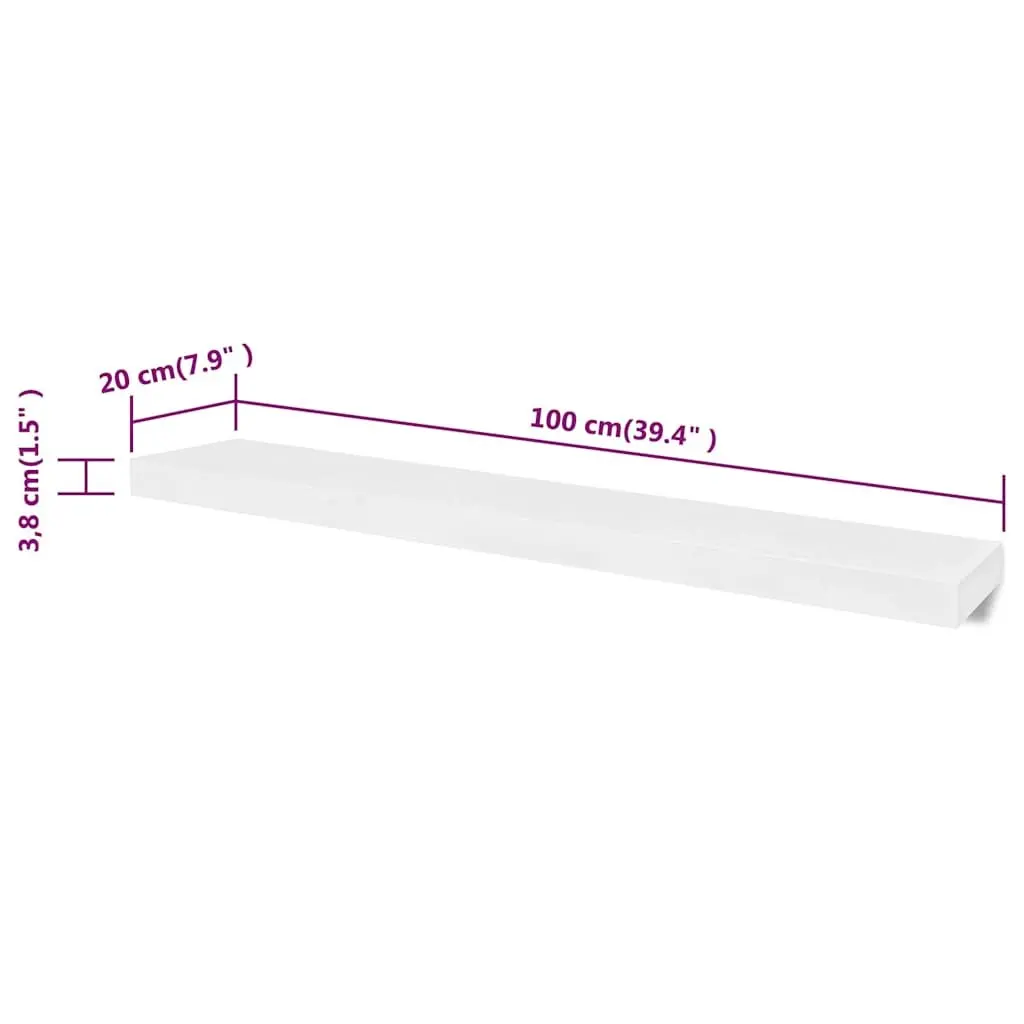 Wall Shelves Set Floating Storage 100cm White
