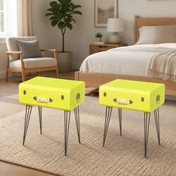 Set of 2 Suitcase Design Bedside Cabinets