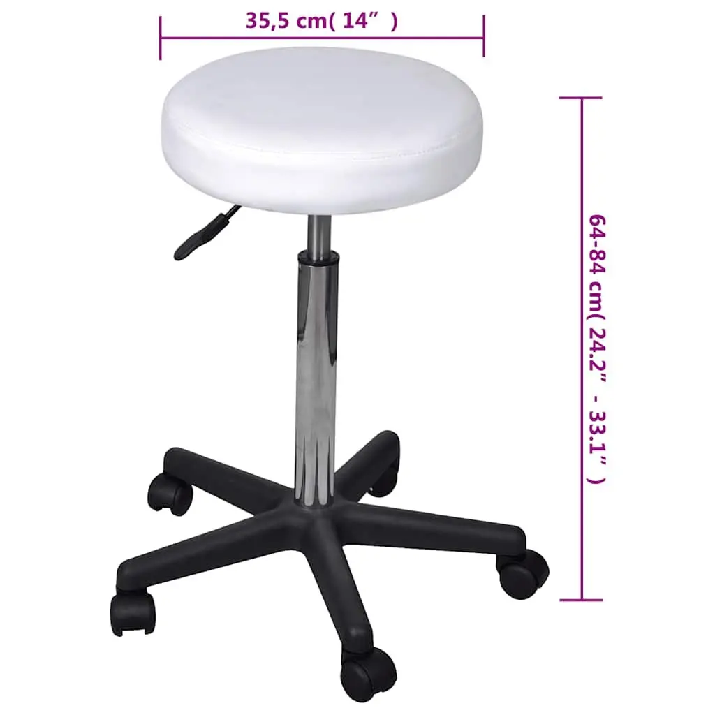 Office Stools Adjustable Height 35.5x84 cm White 2 Piece