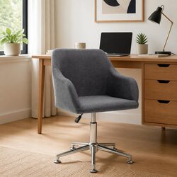 Ergonomic Grey Fabric Swivel Office Chair with Gas Lift