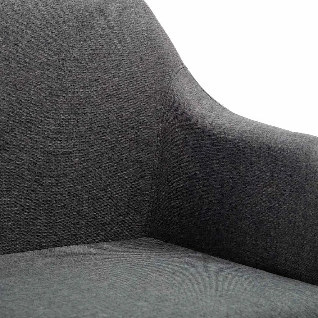 Swivel Office Chair Grey Fabric Ergonomic Design Height Adjustable Gas Lift Desk