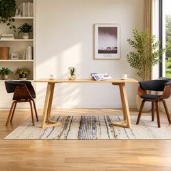 Grey Fabric Upholstered Dining Chairs Set of 2