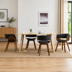 4-Piece Dining Chairs Set with Bent Wood Frame