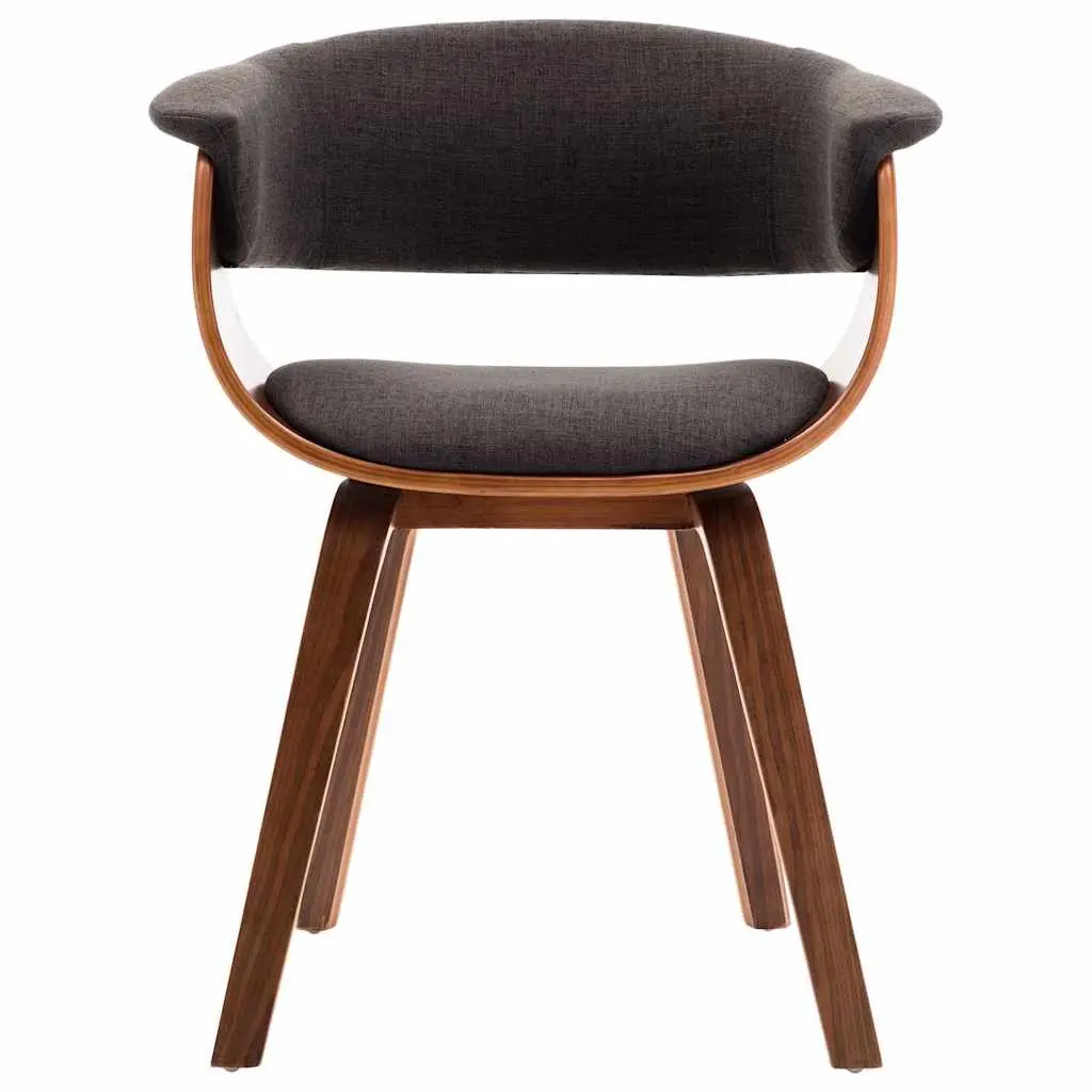 Dining Chairs Set 4 Piece Ergonomic Soft Touch Fabric Upholstered Grey Bent Wood Frame