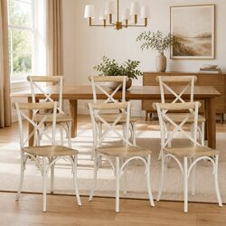 Modern 6-Piece Dining Chair Set in White Finish