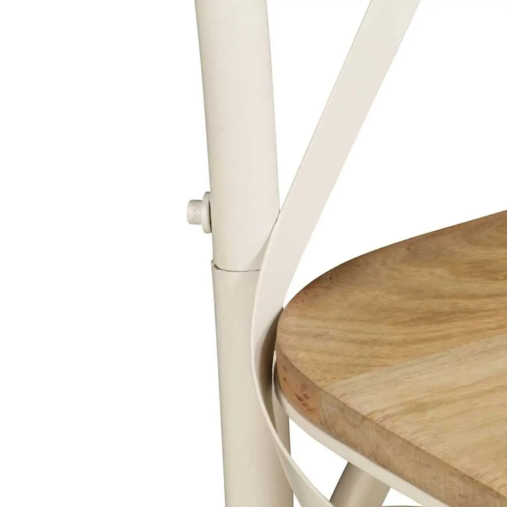 Dining Chairs Set 6 pcs White Kitchen Room Furniture Solid Wood Seating
