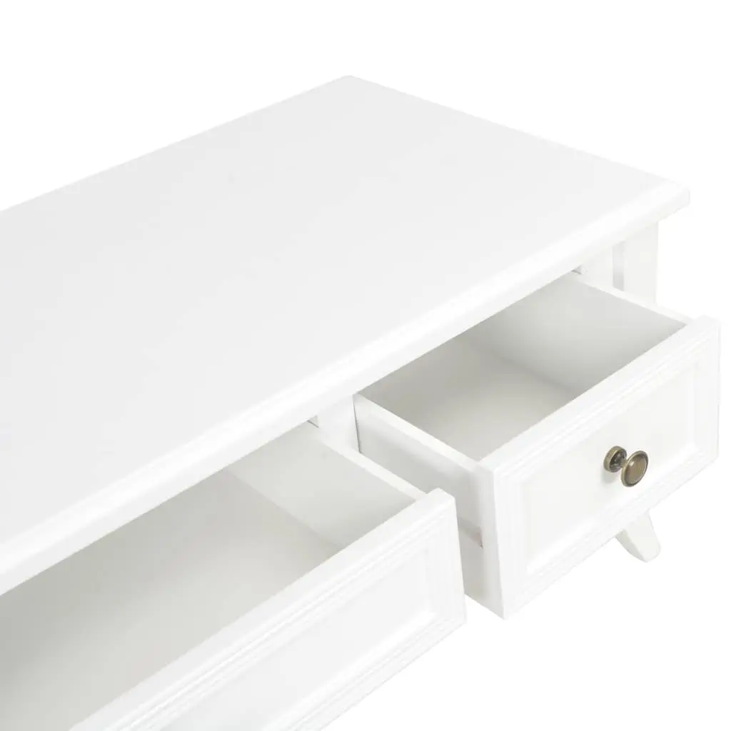TV Cabinet Storage Unit with 3 Drawers 100x35x35 cm White Wood