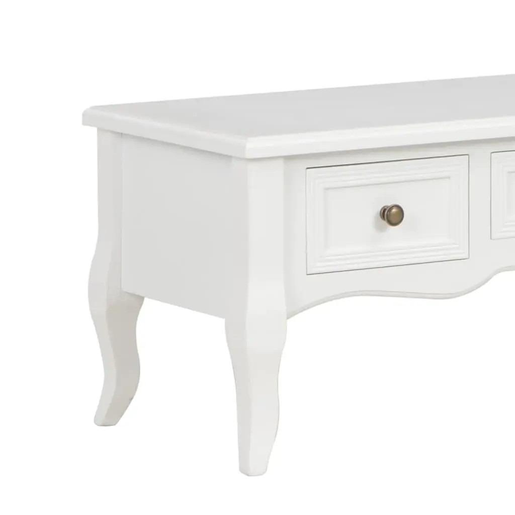 TV Cabinet Storage Unit with 3 Drawers 100x35x35 cm White Wood