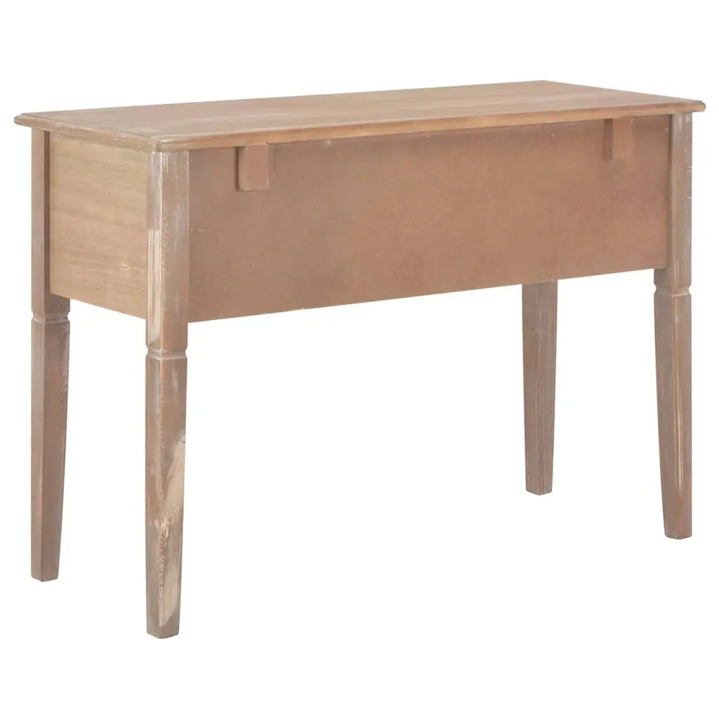 Writing Desk with Drawers Spacious Brown Wood Home Office Furniture