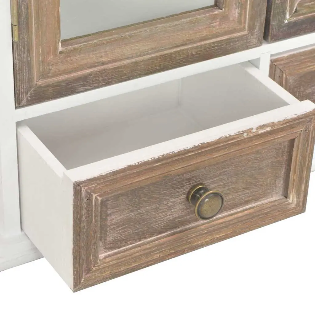 White Wall Cabinet 49x22x59cm Engineered Wood Multipurpose Storage Unit for Kitchen Bathroom Living Room