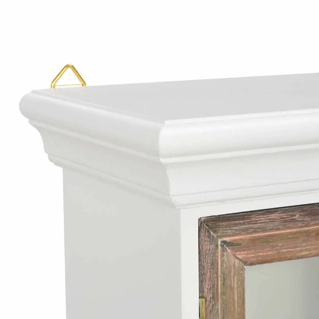 White Wall Cabinet 49x22x59cm Engineered Wood Multipurpose Storage Unit for Kitchen Bathroom Living Room
