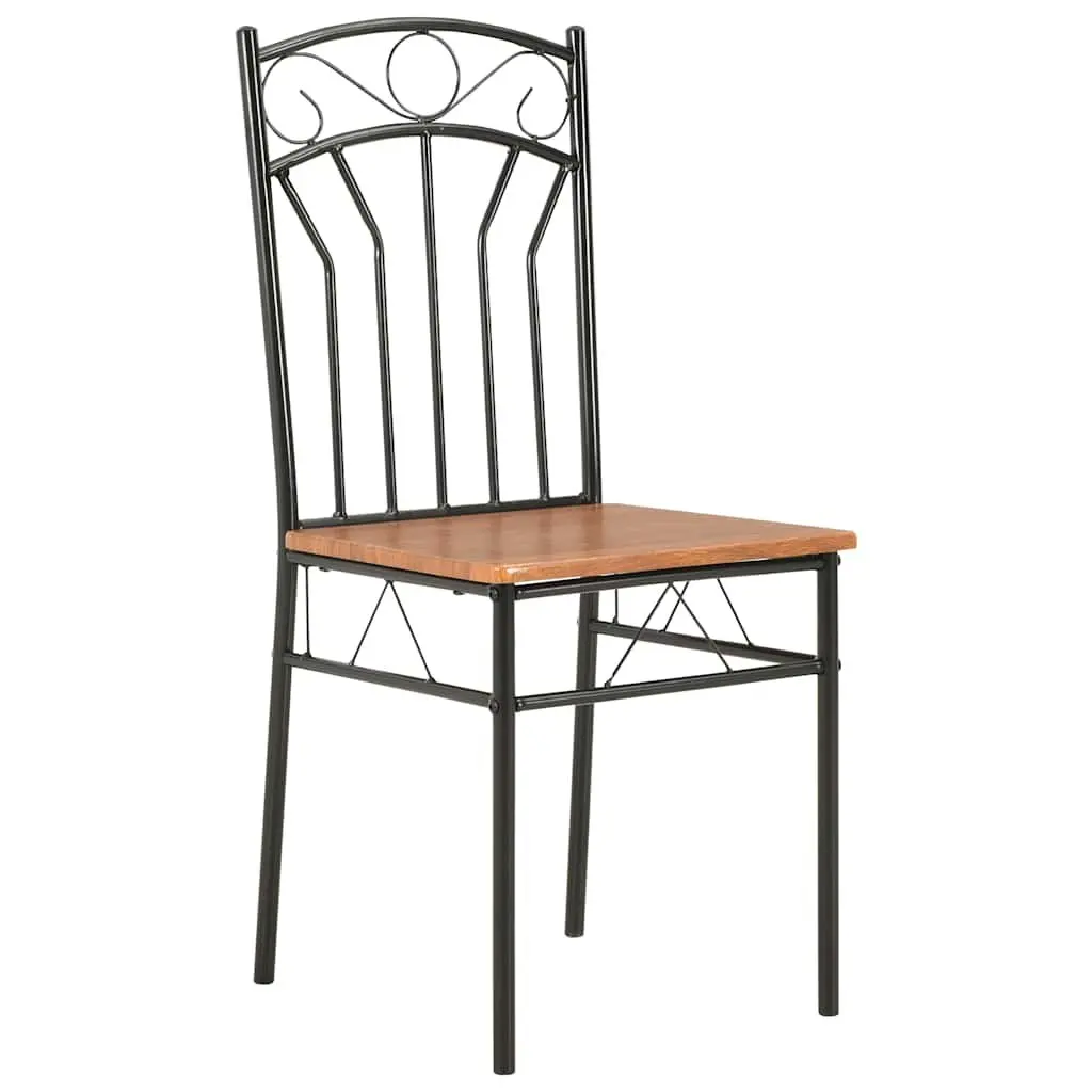 Dining Chairs Set Ergonomic Brown Modern Industrial Style