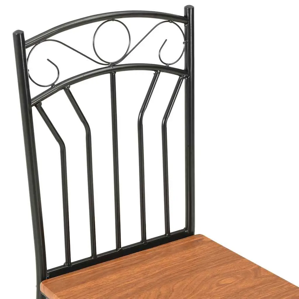 Dining Chairs Set Ergonomic Brown Modern Industrial Style