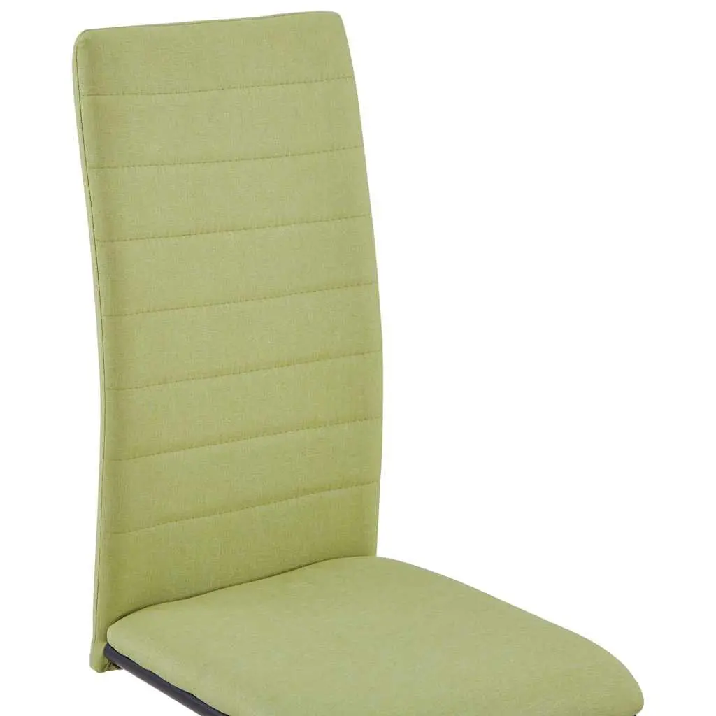 Dining Chairs Set of 4 Green Fabric Cantilever Modern Kitchen Room Seating