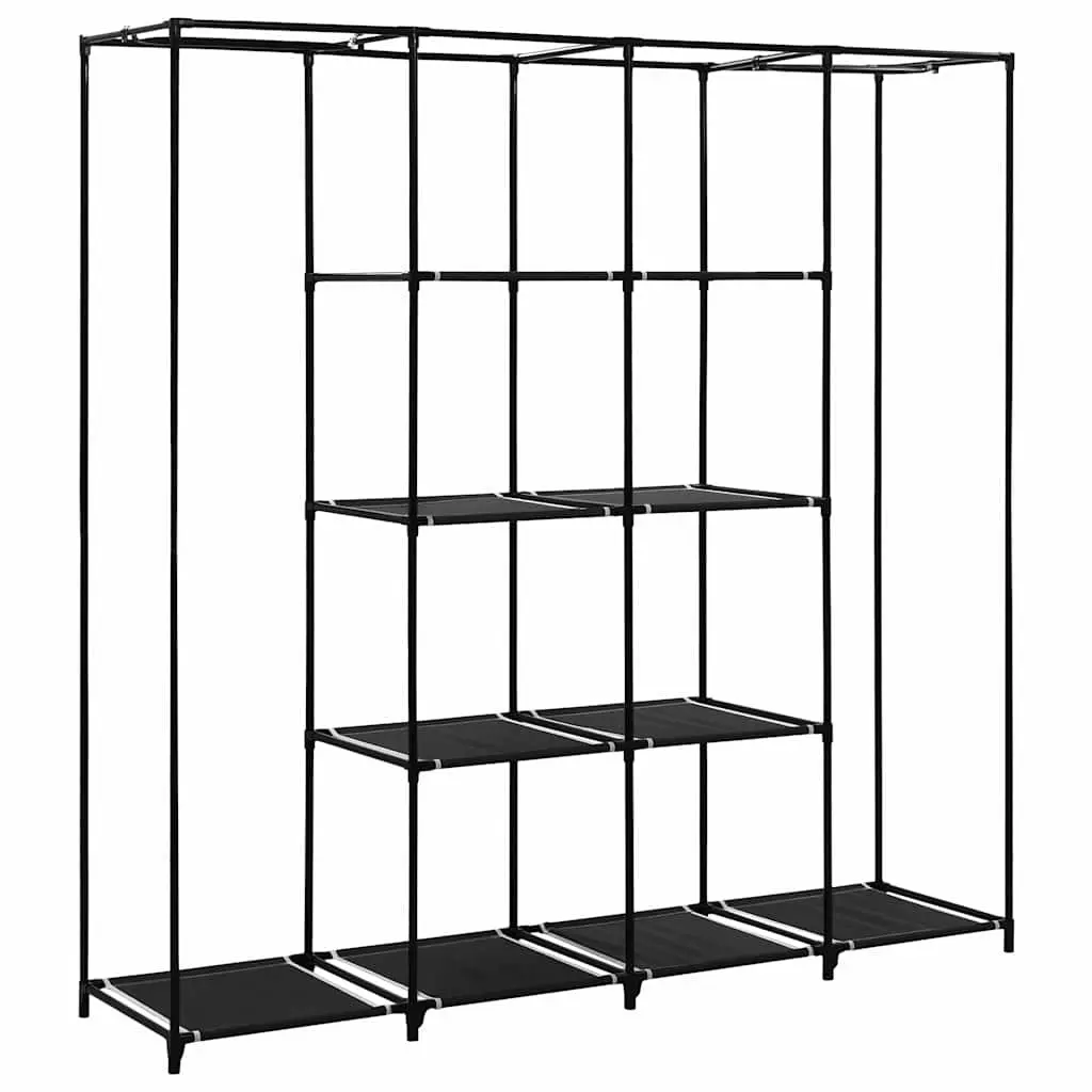 Wardrobe Storage Cabinet Organiser 4 Compartments Black 175x45x170cm